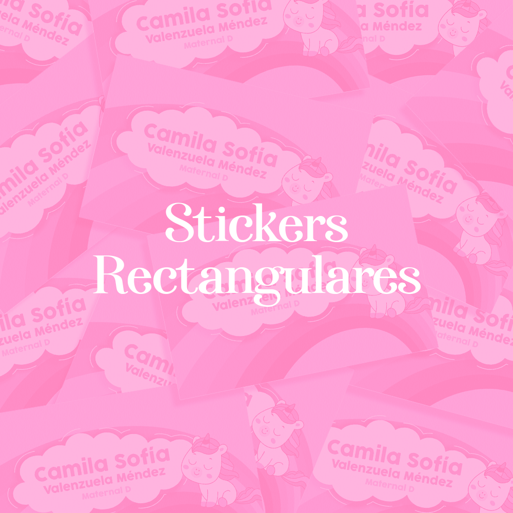 Stickers Papel Rectangulares 5 x 9 cm con corte