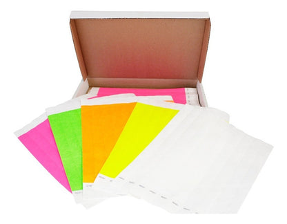 Pulseras Tyvek con 5 Diferentes Colores Caja Con 500 Piezas